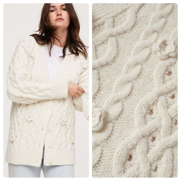Mango Cardigan New Flower Knit - Picture 1 of 8